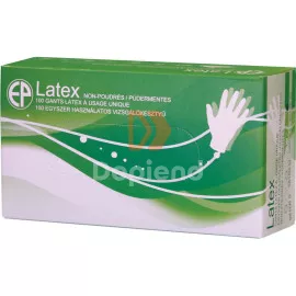 EP 581622B Egyszer használatos latex, púder nélküli vizsgálókesztyű/100 db zöld doboz