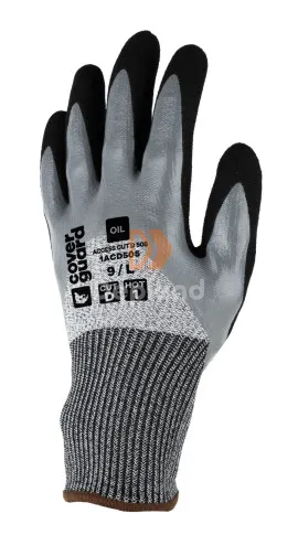 Coverguard 1ACD505 Acces Cut D 505 tenyéren és ökölcsontig nitril mártott vágásbiztos védőkesztyű