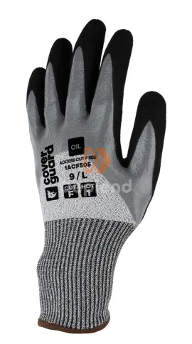 Coverguard 1ACF505 Acces Cut F 505 tenyéren duplán és ökölcsontig nitril mártott vágásbiztos védőkesztyű