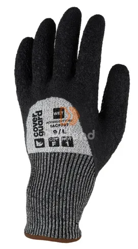Coverguard 1ACF707 Acces Cut F 707 ökölcsontig krepp latex mártott vágásbiztos védőkesztyű