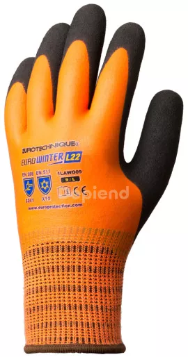 Coverguard 1LAWO Eurowinter eurowinter téli narancs kesztyű, latex tenyér+csb réteg