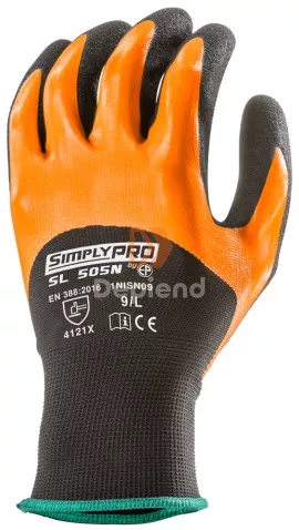 Coverguard 1NISN Szerelőkesztyű szerelőkesztyű duplarétegű öcs-ig narancs nitr mártott