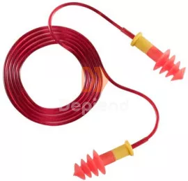 EARLINE 30214 Lamellás piros, zsinóros TPR füldugó műanyag tartódobozban (SNR 30dB)