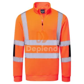 Hi-Vis cipzáras kötött pulóver