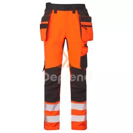 Portwest DX454 Portwest DX4 Hi-Vis nadrág lecipzározható lengőzsebbel