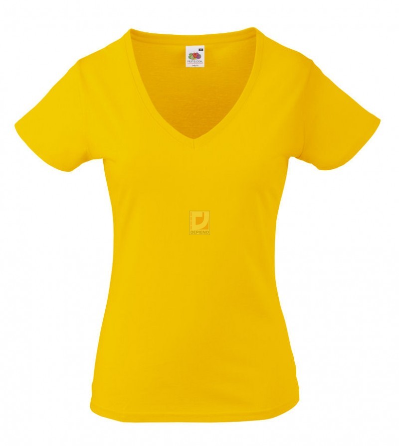 613980 61-398 Lady-Fit Valueweight V-Neck T polo, ing, bluz