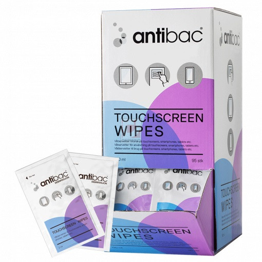 PL603026 Antibac Touchscreen Wipes erintokepernyo tisztito kendo(95 darab, kulon csomagolva) tisztitokendo
